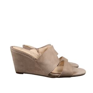 Jessica Simpson Shoes Womens 6 Sandal Fashion Wedge Slip On Leather Double Strap